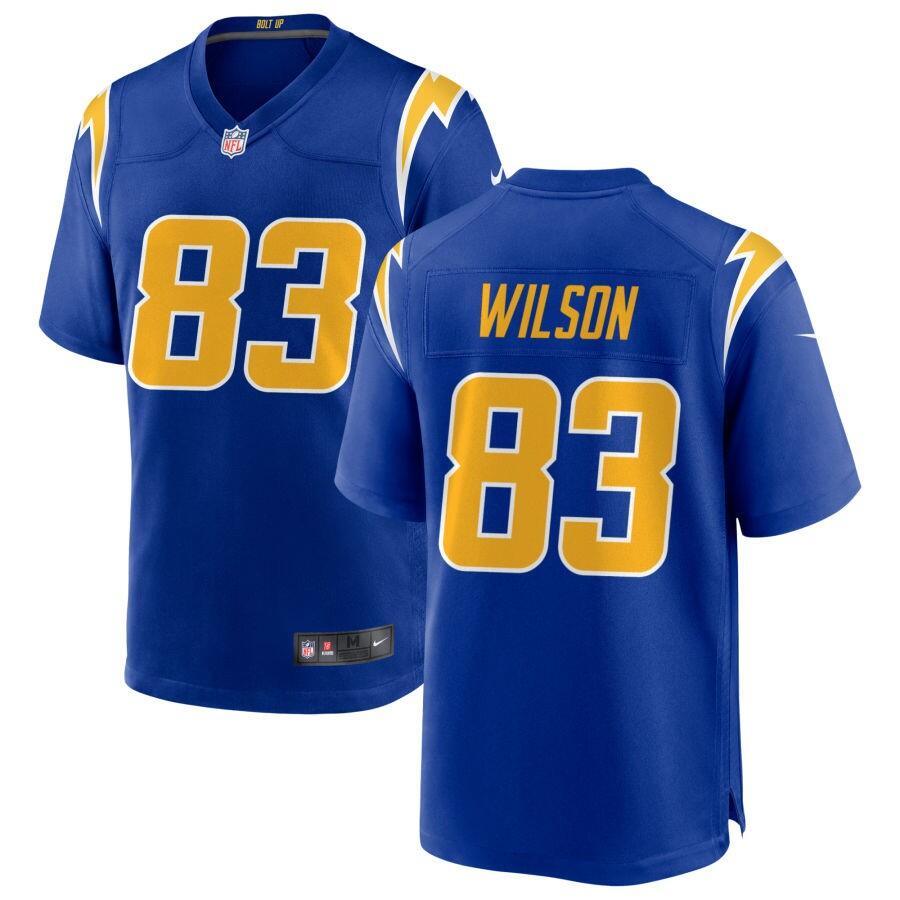 Men's Los Angeles Chargers #83 Pokey Wilson Royal Stitched Game Jersey Men's Los Angeles Chargers #83 Pokey Wilson Royal Stitched Game Jersey